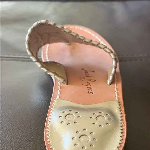 Jack Rogers Silver Slide Sandals with Colorful Embroidery - Picture 7 of 7